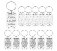12 Pcs Mentor Thank You Keyring Appreciation Keychain for Coworker Going Away Gift Teacher Retirement Keyring Teachers Appreciation Keychain Teacher Thank You Gift Boss Gifts Leaving Gifts for Mentor