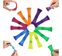 12 PCS Mesh Fidget Toys, Silent Squeezable Anxiety Mesh Tube with a Marble Inside, Multi-colour Stress Relief Toys for Sensory Anxiety (Multi-colour)