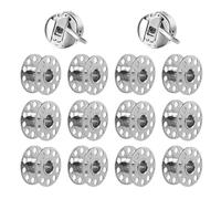 12 Pcs Metal Bobbins for Sewing Machine - Heavy Duty Sewing Machine Bobbins & 2 Bobbin Cases, High Capacity Smooth Compatible with Singer Sewing Machines