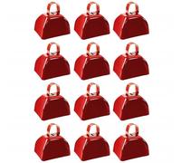 12 PCS Metal Cowbell with Handle, FOVERN1 Blue Cowbell Bulk 3 Inch, Mini Bells, Noise Makers for Football Games, Sporting Events, New Year’s Eve, Celebrating and More