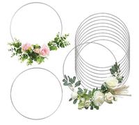 12 Pcs Metal Rings for Craft, 20cm Wreath Floral Decorative Ring Round Frame Wall Steel Hanging Decor Large Metal Hoop for DIY Macrame Dream Catchers Supplies