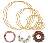 12 Pcs Metal Rings for Crafts, 5 cm/10 cm/15 cm/20 cm Metal Rings, Decorative Ring Gold for DIY Floral Hoop, Gold Round Craft Rings, Dream Catcher Crafts for Wedding Wreath, Wall Hanging