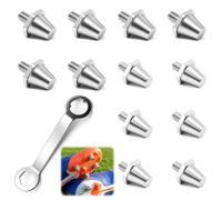 12 Pcs Metal Studs Football Boots for Nike, 11/13mm lite Alloy Replacement Studs Includes Wrench Easy Installation Football Stud Metal Spikes Football Boots Replacement Compatible with Puma, Silver