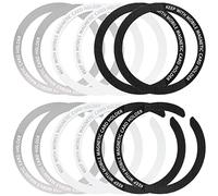 12 Pcs Metal Wireless Charging Magnetic Ring with Sticker, Universal Alphabet Ring Conversion Kit, Ultra-Thin Round Notches, Compatible with MagSafe iPhone 12 Pro Mini Max
