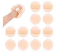 12 PCS Microfiber Powder Puff, Mini Powder Puff Skin Color Soft Small Powder-Puff 1.5 Inches Powders Pact Makeup Sponges Finger-Sized Makeup-Puff for Women Beauty Blender Sponge