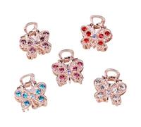 12 Pcs Mini Butterfly Hair Claws Clips Small Rhinestone Hair Claw Clamps Sparkly Bangs Hair Grip Clip Decorative Hair Jaw Clips Tiny Fancy Hair Claws Clips for Girls Women