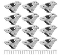 12 PCS Mini Caster Wheels, 0.5 Inch Rubber Rolling Wheels Low Profile Mini Swivel Steel Casters Metal Fixed Plate Castor Wheel for Small Appliances Furniture DIY Project