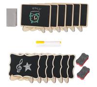 12 PCS Mini Chalkboard Signs with Stand, Mini Chalk Board with Accessories, Small Blackboard mit Pen, Eraser and Cloth, Small Chalk Boards, Message Tabletop Board for Home Decor and Food Labels