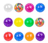 12 PCS Mini Colourful Stress Balls, Fun and Safety Squishy Balls, Durable and Solid Fidget Ball, Cleanable Squeeze Ball, for Home, School, Office, Kids, Boys and Girls Party Favors