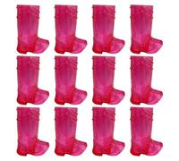 12 Pcs Mini Cowboy Boot Shot Glasses 1 Oz, Plastic Western Cowboy Mini Beer Mugs, Reusable Mini Cowboy Boot Cups, Clear Plastic Shot Glass Cups for Cowboy Theme Theme Parties Decorations (Rose red)