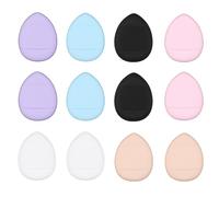 12 Pcs Mini Finger Powder Puff, Drop-Shaped Makeup Sponges, Soft Setting Sponge Foundation Cosmetic Finger Puff for Women