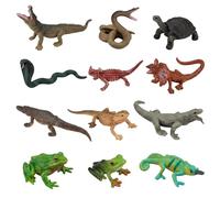 12 Pcs Mini Jungle Animals Set, Plastic Animals Realistic Figures, Animal Figures Kit, Safari Animals for Men, Forest Small Farm Pretend Playset for Birthday Party Favors