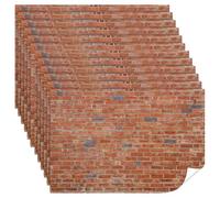 12 PCS Miniature Dolls House Wallpaper, Red Brick Wallpaper Practical Peel and Stick Wallpapers Miniature Dollhouse Wallpapers, Self Adhesive Wall Paper for DIY Decor for 15 Years Old and Above