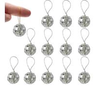 12 PCS Mirror Balls - 1.6 Inch Mini Disco Balls, Reflective Party Decorations, Christmas Tree Ornaments, Silver