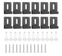 12 Pcs Mirror Fixings, Mirror Clips for Frameless Mirror Metal Mirror Clips, Heavy Duty Wall Mounting Mirror Hanger Kit for Mirror Tile Hanger Bracket (12 Pcs Black)