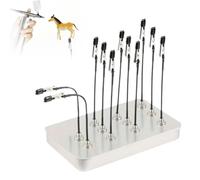 12 Pcs Model Painting Stand Base Holder, Bendable Secure Magnetic Portable Alligator Clips, Model Cars Painting Stand Base - for DIY Card Photo Memo Airbrush Spray Craft Projects (Black)