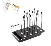 12 Pcs Model Painting Stand Base Holder, Bendable Secure Magnetic Portable Alligator Clips, Model Cars Painting Stand Base - for DIY Card Photo Memo Airbrush Spray Craft Projects (Silvery)