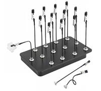 12 PCS Model Painting Stand, Magnetic Bendable Crocodile Clips, Airbrush Paint Holder, Model Making Tools with Storage Box, Miniature Painting Handle Set (Silver)
