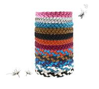 12 Pcs Mosquito Repellent Bracelet, Adjustable Leather Band Mosquito Leather Insect Repellent Bracelet Kids for Adults