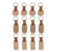 12 PCS Multi-purpose Rectangle Durable Blank Wooden Key Holder Design Craft Supplies and Customizable Accessories Bulk Wooden Keychains