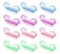 12 Pcs Nail Brush for Cleaning Fingernails, Handle Grip Nail Brushes, Nylon Nail Cleaning Brush, Small Nail Scrubber Brush, Fingernail Brush Cleaner Tools for Toes and Nails