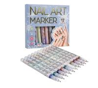 12 Pcs Nail Drawing Pens Quick Dry Manicure Nail Drawing Markers For Passionate Women Professional Beginners Salon Home Studio Daily