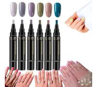 12 PCS Nail Polish Pens Quick Dry - Gel Nail Varnish Pens for Real Nails,36 Colours,Fast Drying,Long Lasting,Professional & At-Home Manicure Kit,Easy to Apply Nail Art Pen Set for Beginners (6-B)