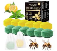 12 Pcs Natural Peppermint Oil Wasp and Bee Repellent, Carpenter Bee Repellent for Yellow Jackets, Hornets, Mud Wasps Deterrent for Indoor Outdoor Patio Garden Porch, Pet and Human Safe, 24 Mesh Bags