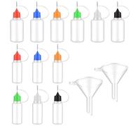 12 PCS Needle Tips Applicator Bottle Glue Applicator Bottle Precision Tip 15ml/0.5 Oz, 30ml/1 Oz Glue Bottles with Fine Tip with Mini Funnel for DIY Craft Painting