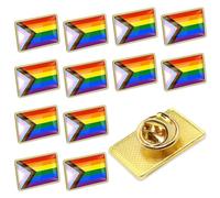 12 Pcs New Intersex Inclusive Progress Pride Pin, Inclusive Progress Pride Pin Rainbow Gay Flag LGBT Enamel Progressive Lapel Pins Decoration for Men Women Clothes Bags Hat