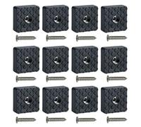 12 Pcs Non Slip Rubber Feet for Garden Furniture Chairs, 22MM Square Floor Protector Pads,Suitable for All Types of Furniture, Protect Floors and Furniture（Black）