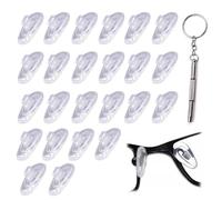 12 Pcs Nose Pads for Glasses, Spectacle Nose Pads, Push on Nose Pads Silicone, Nose Pads for Eyeglasses and Sunglasses, Comes with a Screwdriver to Help You Repair Your Glasses