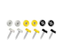 12 Pcs Number Plate Oversized Screws,Multicolor Plastic Top Car Number Plate Screws Mix Replacement for Car Registration Plates and License Plates (Whit, Black, Yellow)