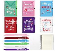 12 Pcs Nurse Appreciation Gift Set Nursing Week Thank You Gifts Inspirational Spiral Notebooks Motivational Ballpoint Pens Bulk for Healthcare Workers Nurses Graduation Nurse W ppreciation Gifts