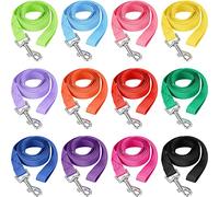 12 Pcs Nylon Dog Leash Bulk 5ft Dog Training Leash 12 Colors Puppy Line Traction Rope for Small Medium Puppy Training, Play, Camping, or Backyard(Modern Colors)
