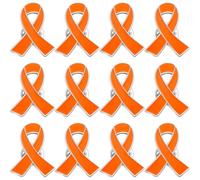 12 Pcs Orange Ribbon Pin Leukemia Awareness Pins Multiple Sclerosis Accessories Kidney Cancer Awareness Hope Bulk Raise Awareness Charity Fundraiser Supplies