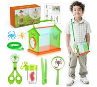 12 Pcs Outdoor Explorer Kit for Kids Kids Toys Adventure Kit with Insect Observation Box Exploration Insect Observation Box Insect Scissors,net,Tweezer,Magnifying Glass (Green(12PCS))