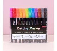 12 Pcs Outline Marker Pack - Markers - Office Supplies