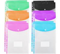 12 PCS Pack Document Wallets 32.2 x 24.9 cm，A4 Plastic Wallets, 10 Pack Clear Folders Plastic File Folder for School, Home, Office, Travel and Stationary Supply