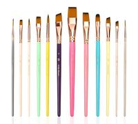 12 PCS Paint Brush Set, Paint Brush Aesthetic Pastel Watercolour Face Painting Brushes Paintbrushes Art Artist Brushes for Acrylic Painting Adult, Beginners