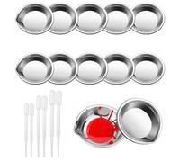 12 PCS Paint Makeup Mixing Palette, Round Paint Tray, Oil Paint Palettes, Small Round Tray, Mixing Palette Tray with 6 Droppers for Watercolors, Oil, Water-Based Paints