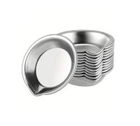 12 Pcs Paint Mixing Cups,Makeup Metal Paintting Palette,Miniature Stainless Steel Foundation Tray Plate Set,Small Round Wet Pallet Accessories Model Cup Shaker Based Painting Watercolour for Artists