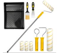 12 Pcs Paint Roller Set, Paint Rollers & Tray Set With 90 Cm Extension Pole, Wall Painting Kit With Brush, Scraper.