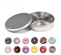 12 Pcs Pastry Round Cutter, Stainless Steel Round Cookie Cutter Metal Molds 2.6cm to 11.3cm, Circle Molds for Biscuit Pastry Donut Muffins Doughnut Cutters, Shortbread Making (Plain Edge)