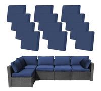 12 Pcs Patio Outdoor Cushion Covers，Waterproof Stretch Cushion Covers Replacement，Cushion Slipcovers，Washable Individual Couch Slipcovers Set Furniture Protector for Pets(20-27 Inch,Lake Blue)