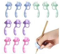 12 Pcs Pencil Grips For Children & Adults, Five-Finger Ergonomic Pen Grips, Ambidextrous Handwriting Grip Corrector