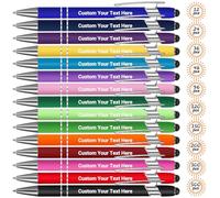 12 Pcs Personalised Pen For Business Personalised Pens For Women Men Personalized Engraved Pen In Bulk Personalised Gifts Customised Pen Writing Custom Pen With Black Ink Gift With Stylus Tips Office