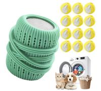 12 PCS Pet Hair Remover for Laundry,Reusable Dog & Cat Hair Remover for Laundry Effectively Laundry Pet Hair Catcher for Clothes and Bedding,Suitable for lint Catcher for Washing Machine (Yellow)
