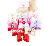 12 Pcs Pet Headdress Pet Hair Ornaments Dog Bow Rubber Band Special Double Bow Decorations Clever and attractive