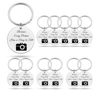 12 PCS Photographer Gift Keyring for Women Camera Lovers Gifts for Best Friend Sister Photography Inspirational Gift for Photo Lovers Graduation Birthday Gifts for Photographer Photo Club Gift